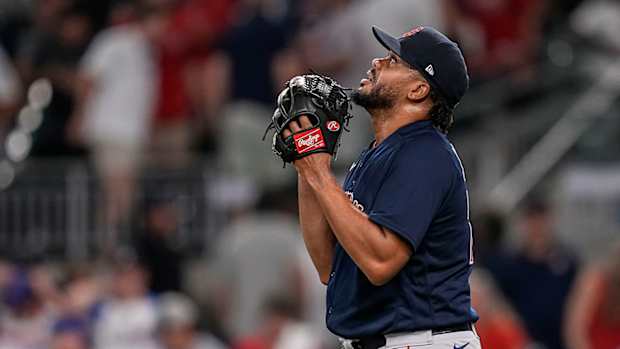 Boston Red Sox relief pitcher Kenley Jansen (74).